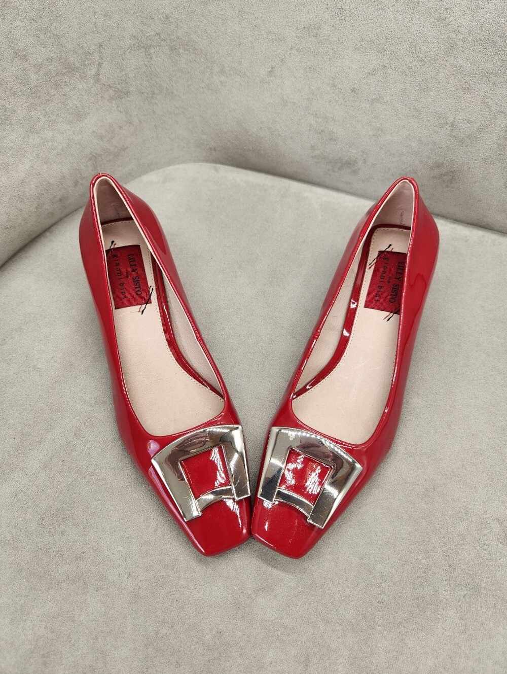 Gianni Bini Lilly Sisto Pumps 6 Red Patent Leather Wilder Kitten Heels New $110